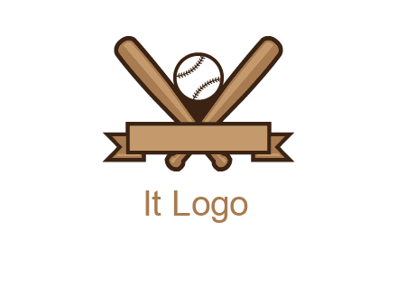 baseball bat with ribbon emblem