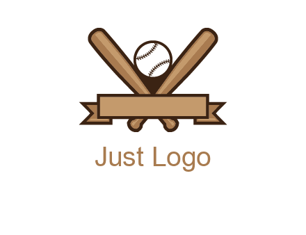 baseball bat with ribbon emblem