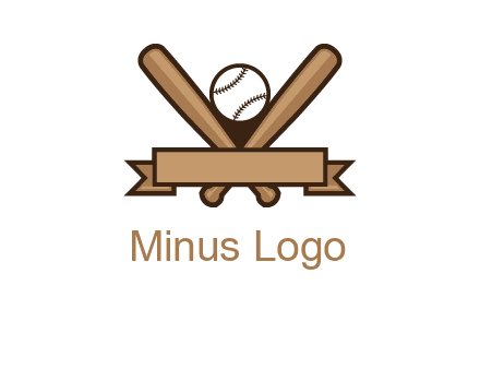 baseball bat with ribbon emblem