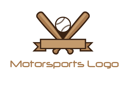 baseball bat with ribbon emblem