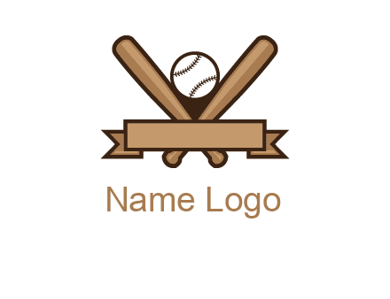 baseball bat with ribbon emblem