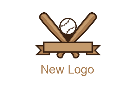 baseball bat with ribbon emblem