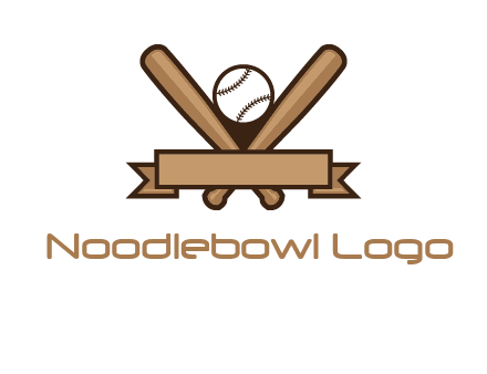 baseball bat with ribbon emblem