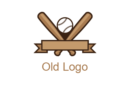 baseball bat with ribbon emblem