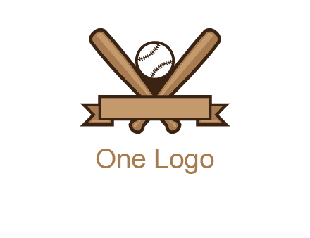 baseball bat with ribbon emblem