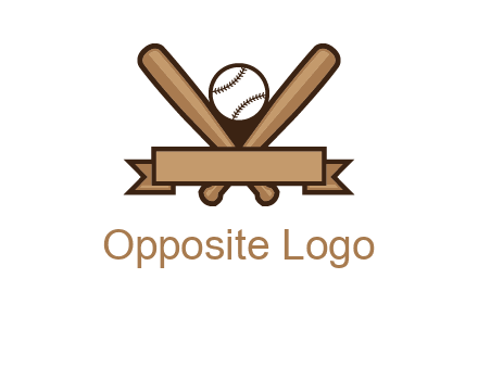 baseball bat with ribbon emblem
