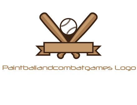 baseball bat with ribbon emblem