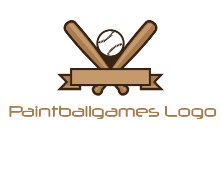 baseball bat with ribbon emblem