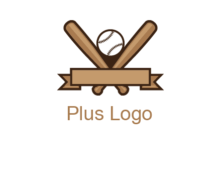 baseball bat with ribbon emblem
