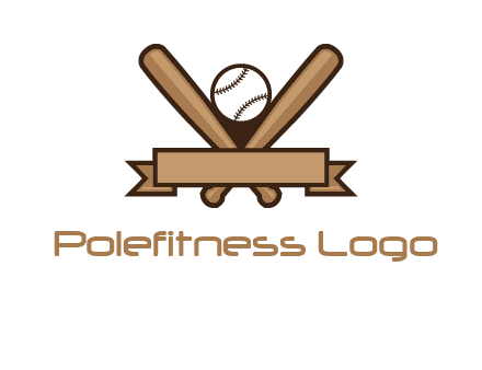 baseball bat with ribbon emblem