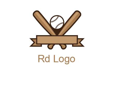 baseball bat with ribbon emblem