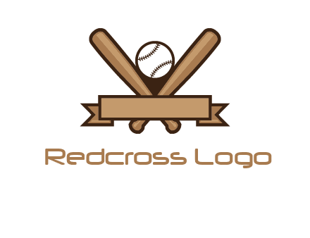 baseball bat with ribbon emblem