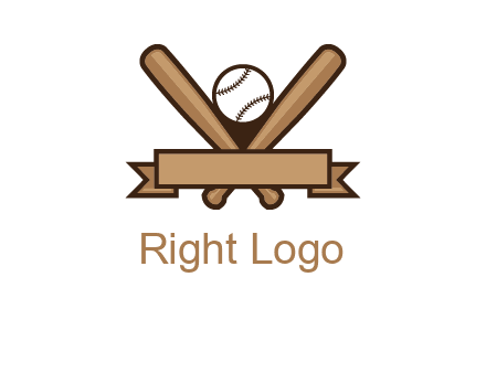 baseball bat with ribbon emblem