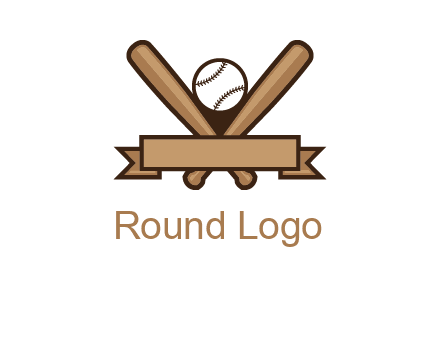 baseball bat with ribbon emblem