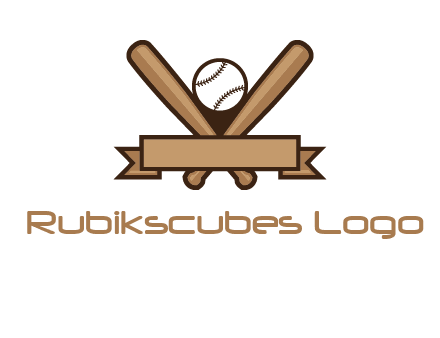 baseball bat with ribbon emblem
