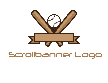 baseball bat with ribbon emblem