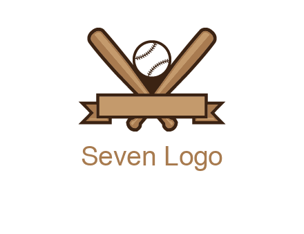 baseball bat with ribbon emblem