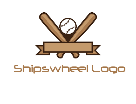 baseball bat with ribbon emblem