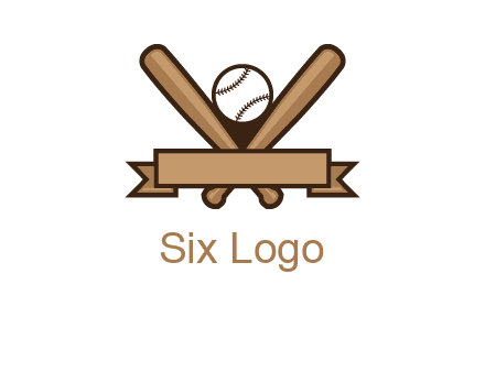 baseball bat with ribbon emblem