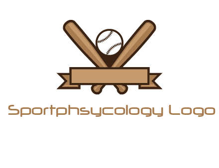 baseball bat with ribbon emblem