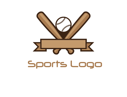 baseball bat with ribbon emblem