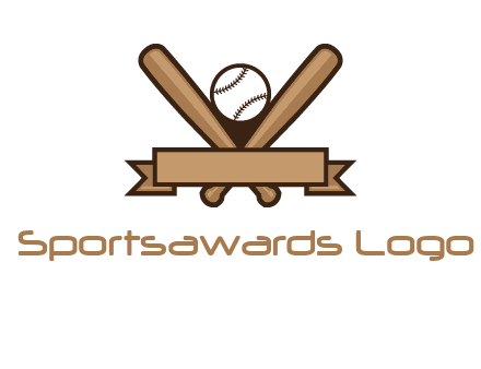 baseball bat with ribbon emblem