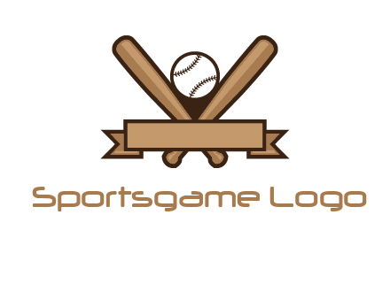 baseball bat with ribbon emblem