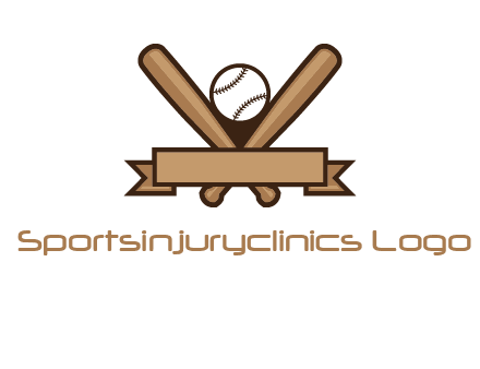 baseball bat with ribbon emblem