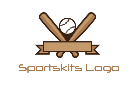 baseball bat with ribbon emblem