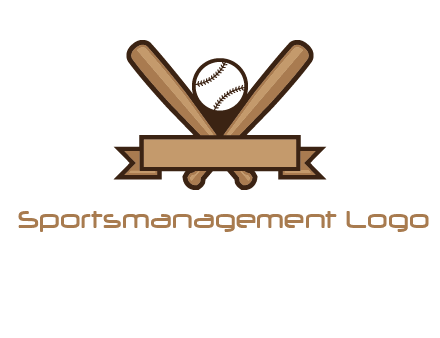 baseball bat with ribbon emblem