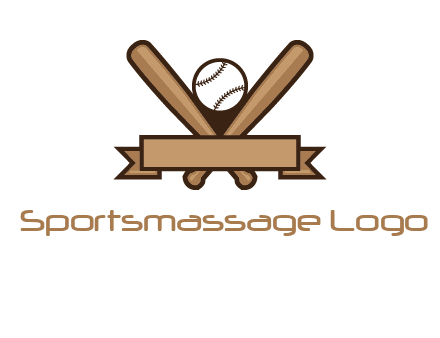 baseball bat with ribbon emblem