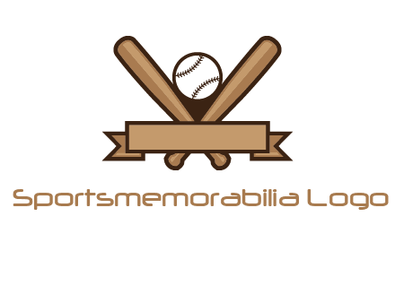baseball bat with ribbon emblem
