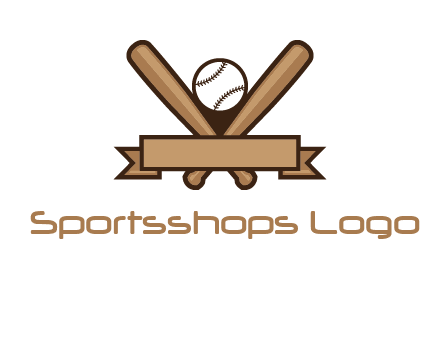 baseball bat with ribbon emblem