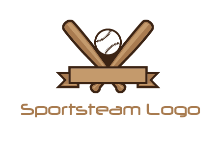 baseball bat with ribbon emblem