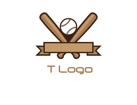 baseball bat with ribbon emblem