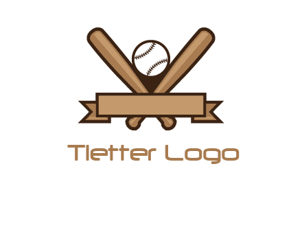 baseball bat with ribbon emblem