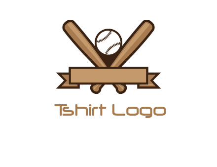 baseball bat with ribbon emblem