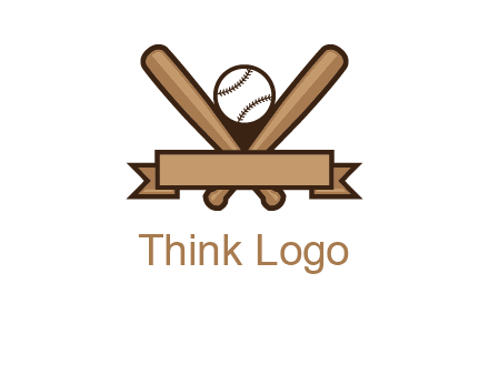 baseball bat with ribbon emblem