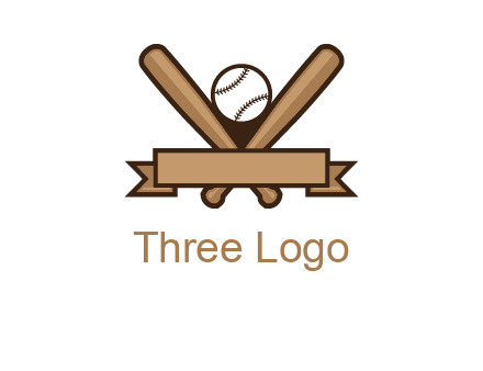 baseball bat with ribbon emblem