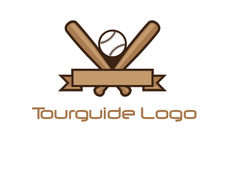 baseball bat with ribbon emblem