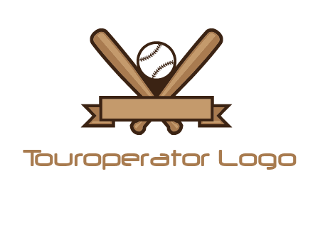 baseball bat with ribbon emblem