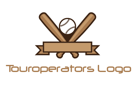 baseball bat with ribbon emblem