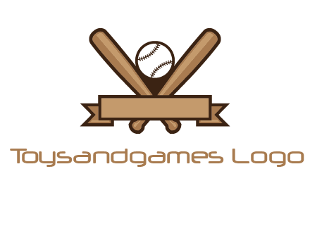 baseball bat with ribbon emblem