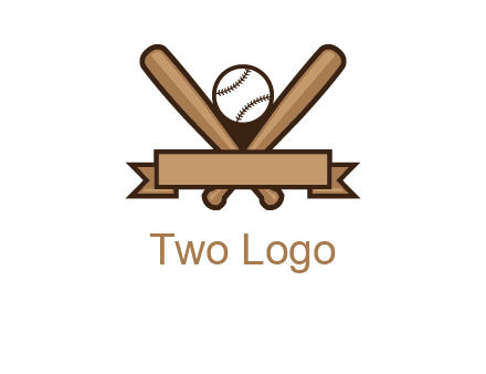 baseball bat with ribbon emblem