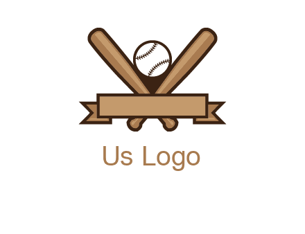 baseball bat with ribbon emblem