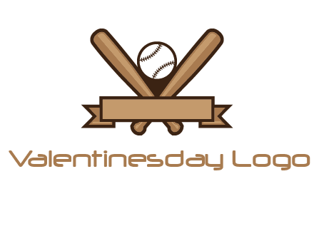 baseball bat with ribbon emblem