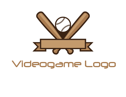 baseball bat with ribbon emblem
