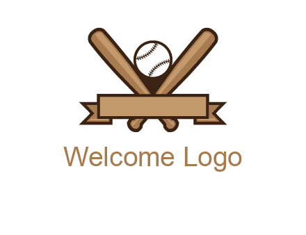 baseball bat with ribbon emblem