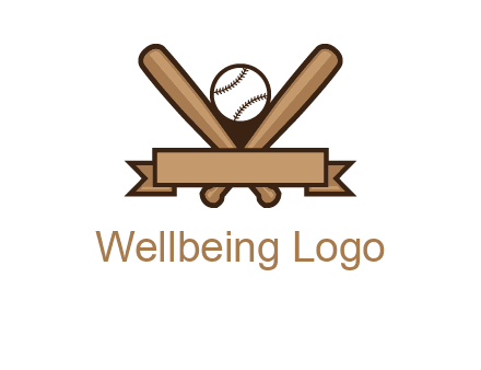 baseball bat with ribbon emblem