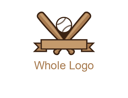 baseball bat with ribbon emblem